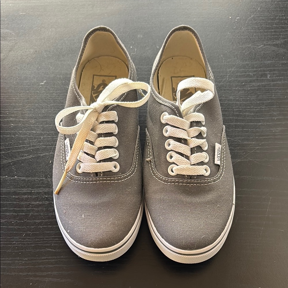 Gray and White Vans